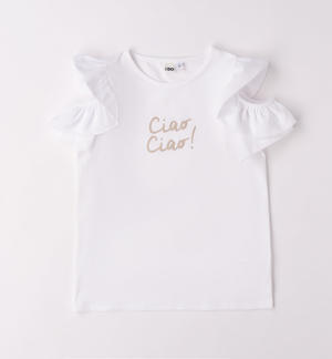 T-shirt ragazza manica con ruches