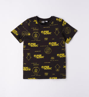 Boy's T-shirt with printed lettering BLACK