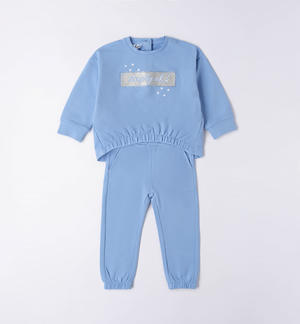 Tuta bambina con glitter BLU