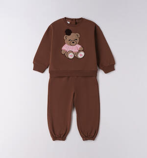Tuta bambina sportiva MARRONE