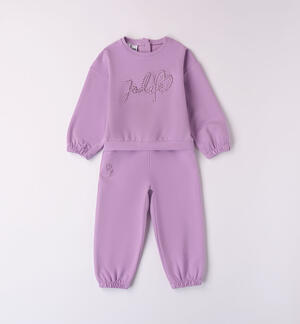 Girls' two-piece tracksuit with rhinestones