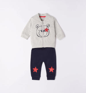 Teddy bear suit for baby boy GREY