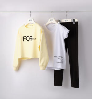Tuta ragazza con leggings GIALLO