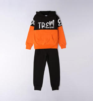 Tuta ragazzo con cappuccio 100% cotone NERO