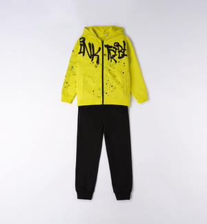 Boys tracksuit with hood GREEN