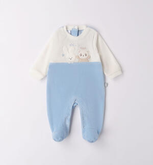 Two-tone sleepsuit for babies LIGHT BLUE