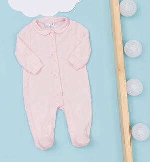 Sleepsuit with stars for baby girl PINK