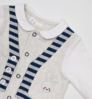 Tutina intera neonato finto gilet