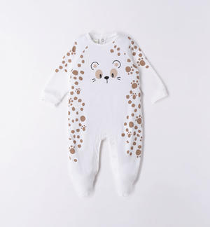 Spotted babygrow with feet for baby boy with camouflage print
