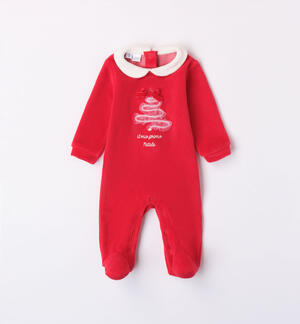 Babies' red Christmas sleepsuit