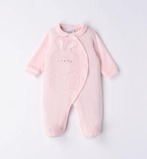 Baby girl chenille romper with bunny