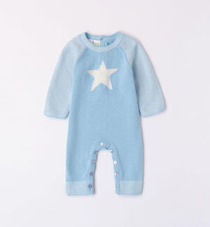 Sleepsuit with star for babies LIGHT BLUE