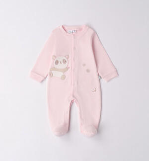 Babies' sleepsuit with panda design PINK