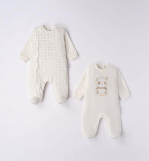 Set of unisex sleepsuits in chenille
