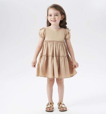 Girl's flounced dress BEIGE