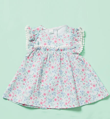 Girls' floral dress VERDE-ROSA-6AAP