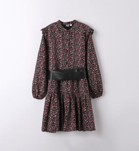 Girls' floral dress BROWN