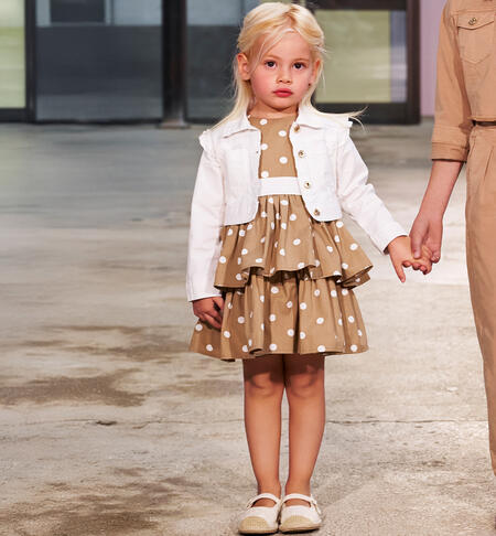 Girls' polka dot dresses BROWN