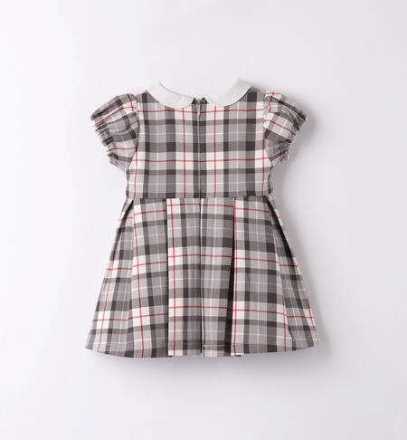 iDO checked dress for girls from 1 to 24 months GRIGIO-0518