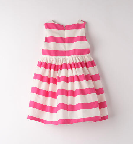 Girls' striped dress  PANNA-FUCSIA-6ADR