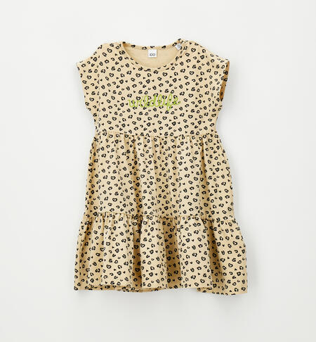 Abito animalier bambina BEIGE
