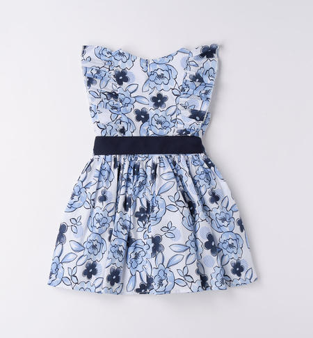 iDO floral dress for girls from 9 months to 8 years BIANCO-BLU-6V96