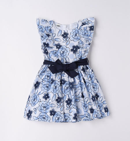 iDO floral dress for girls from 9 months to 8 years BIANCO-BLU-6V96