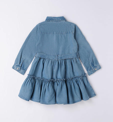 iDO dress with flounce for girls from 9 months to 8 years STONE BLEACH-7350