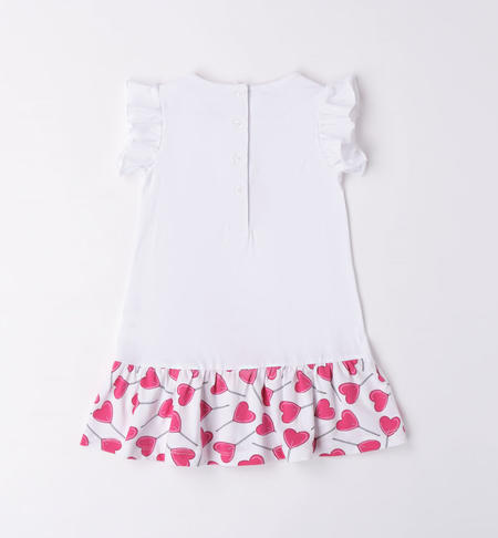 iDO sequinned heart dress for girls from 9 months to 8 years BIANCO-0113