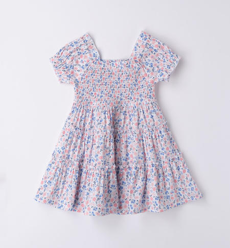 Abito bambina fiorellini da 9 mesi a 8 anni iDO BIANCO-ROSA-6V87