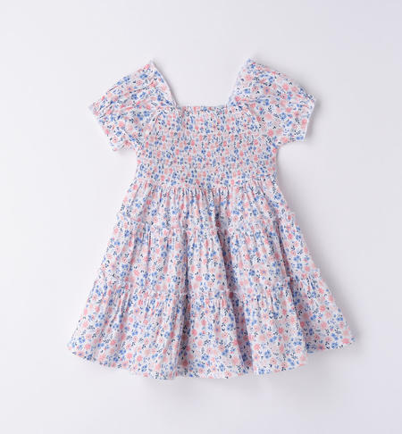Abito bambina fiorellini da 9 mesi a 8 anni iDO BIANCO-ROSA-6V87