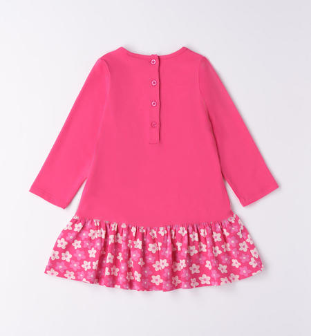 iDO dress with small flowers for girls from 9 months to 8 years FUXIA-2437