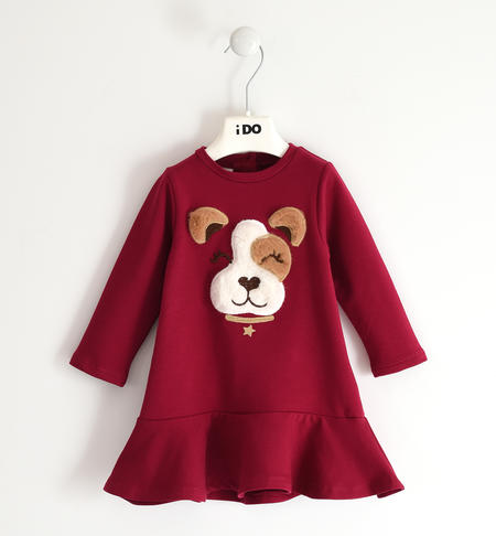 Little girl cotton dress from 9 months to 8 years iDO BORDEAUX-2537