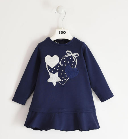 Abito bambina in felpa di cotone - da 12 mesi a 8 anni iDO NAVY-3854