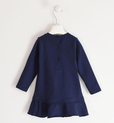 Cotton fleece little girls dress from 12 months to 8 years iDO NAVY-3854