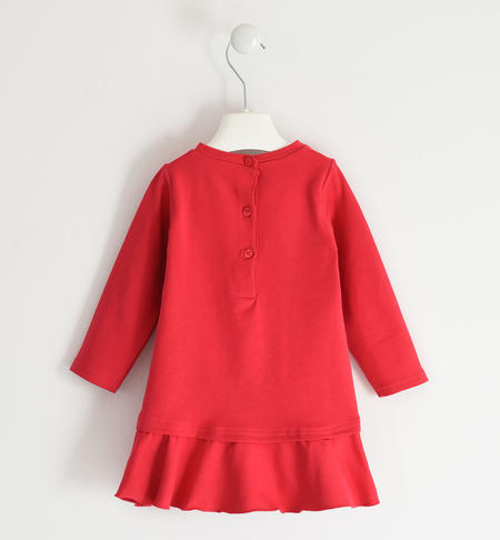 Cotton fleece little girls dress from 12 months to 8 years iDO ROSSO-2354