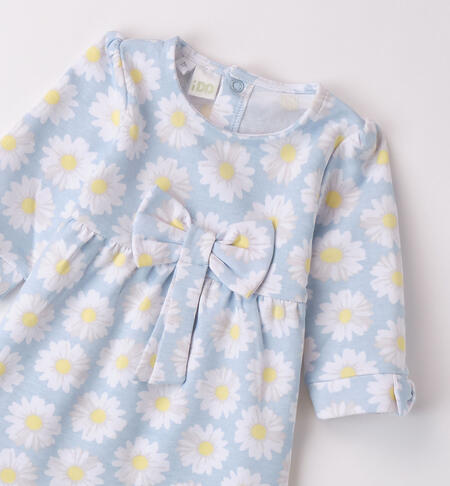 Little girls' dress with daisies BIANCO-AZZURRO-6AAE