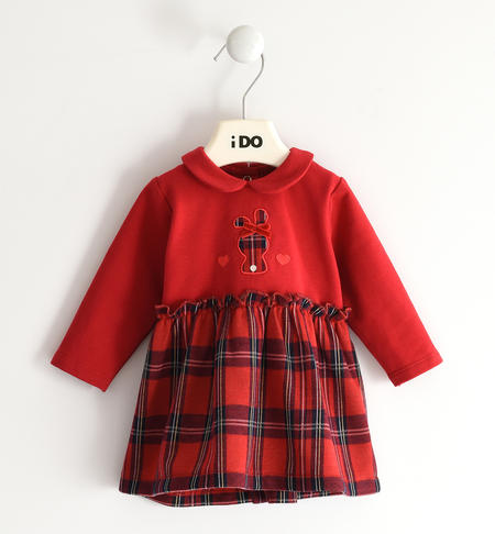Check patterned girl dress from 1 to 24 months iDO ROSSO-2253