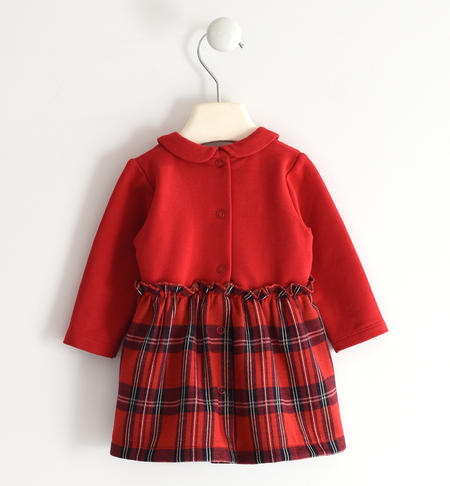 Check patterned girl dress from 1 to 24 months iDO ROSSO-2253