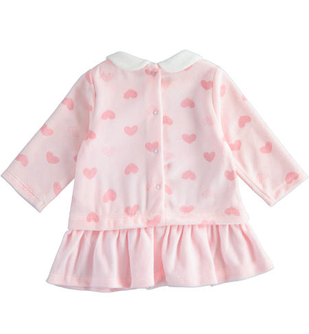 Chenille baby girl dress from 1 to 24 months iDO ROSA-ROSA-6TU3