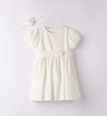 iDO elegant dress with a headband for girls from 9 months to 8 years PANNA-0112