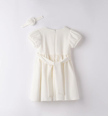 iDO elegant dress with a headband for girls from 9 months to 8 years PANNA-0112