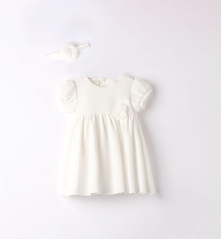 Elegant dress with headband CREAM