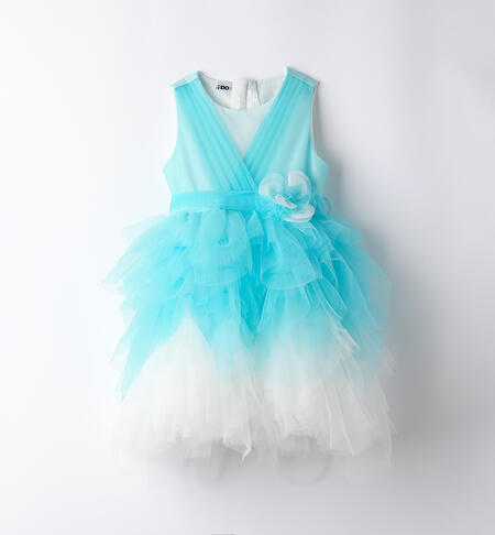 Abito cerimonia per bambina TURCHESE-4412