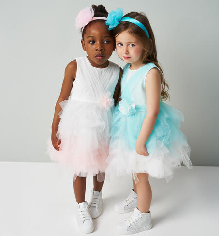 Abito cerimonia per bambina TURCHESE-4412