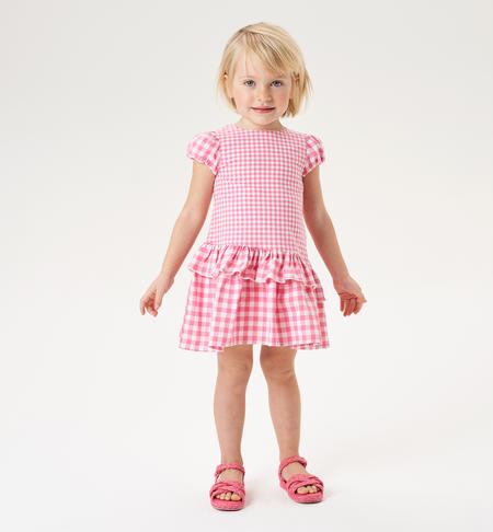 Girl's check dress PINK