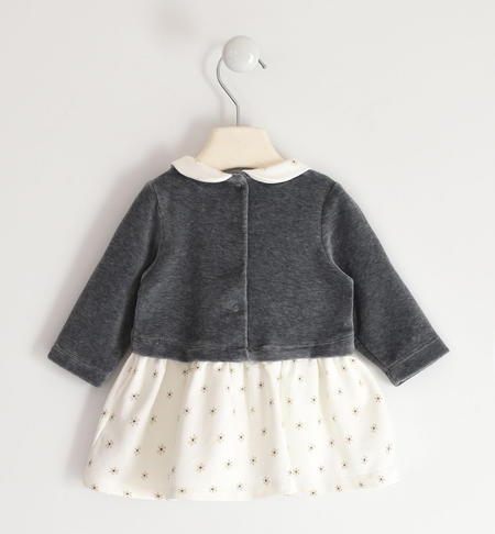 Baby girl chenille dress from 1 to 24 months iDO GRIGIO MELANGE-8967