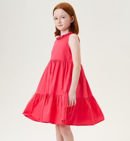 Girl's dress with necklace RED