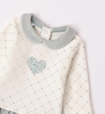 iDO dress with heart for girls from 1 to 24 months PANNA-GRIGIO-6WL9