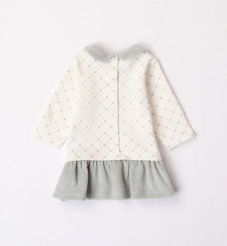 iDO dress with heart for girls from 1 to 24 months PANNA-GRIGIO-6WL9